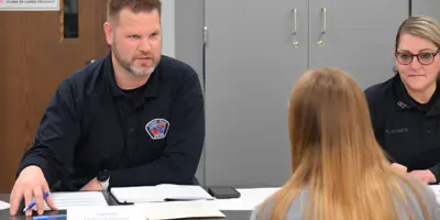 CSI and Detective Participating in Mock Elkhart Career Center Interviews 2025