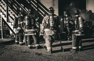 Photos of firefighters training
