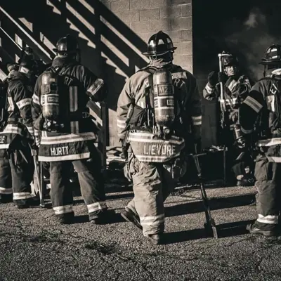 Photos of firefighters training