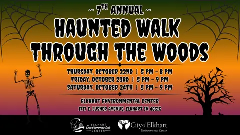 promotional graphic for Haunted Walk Through the Woods 2026