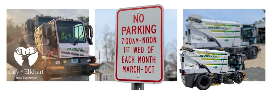 sweepers and posted street sign