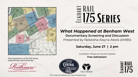 Poster for the Benham West documentary screening for the 175 Series at the NNYCRRM. 
