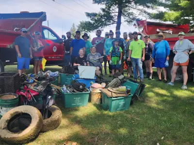 Volunteer group photo at annual River Cleanup event