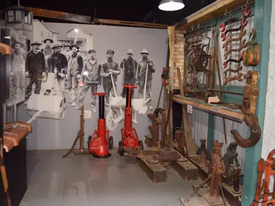 Photo of the tools display in the freight house exhibit space at the NNYCRRM