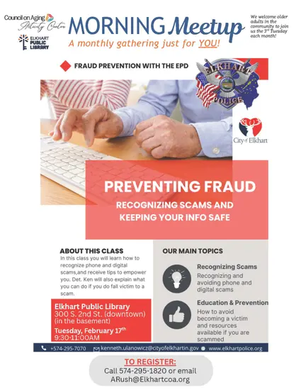 Fraud Prevention Seminar with the Council on Aging, 2.17.26