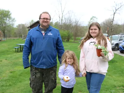 Family at Earth Day event
