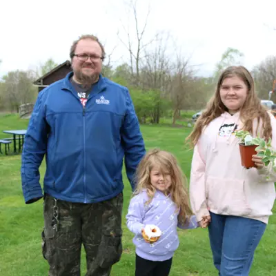Family at Earth Day event