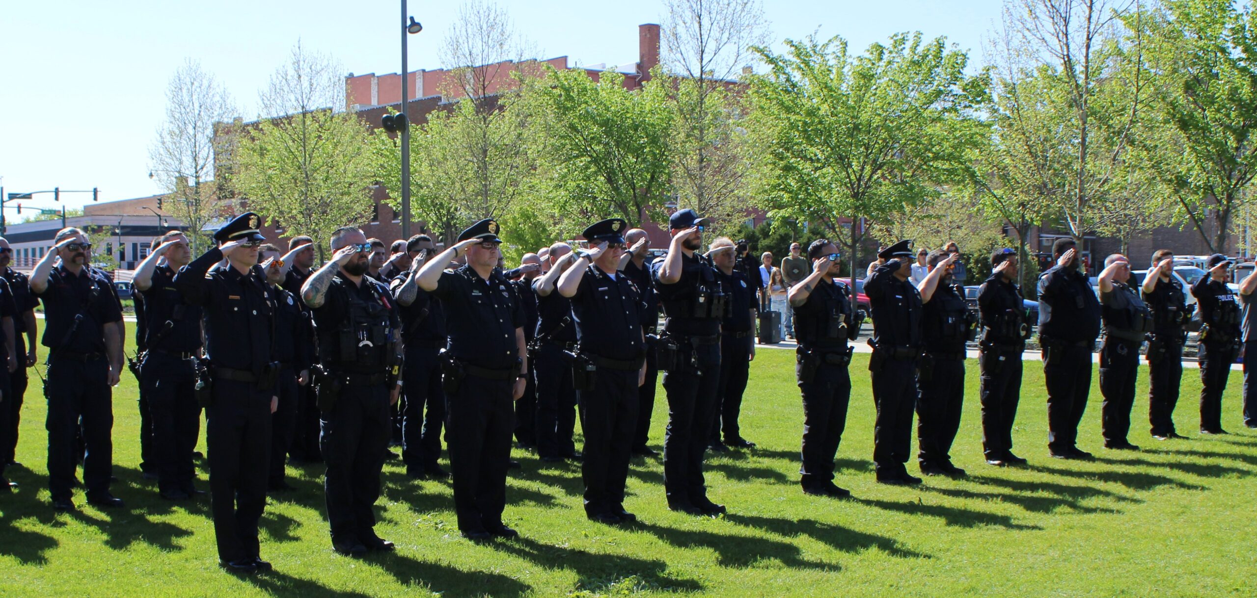 Peace Officer Memorial Service 2025, Uniformed Officers Saluting