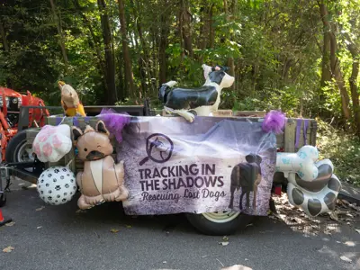 Donation collection trailer at Waggin' in the Woods event