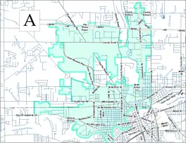zone A northwest north of the river, west of Johnson St 