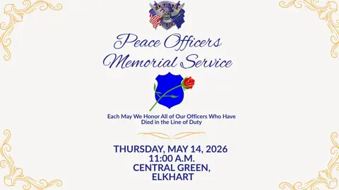 Peace Officer Memorial Service May 14, 2026 Announcement