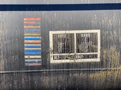 Photo of the barcode on New York Central tank car #16039