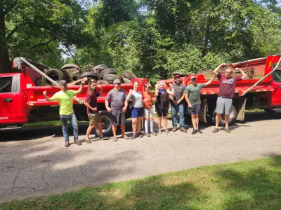 Volunteer group photo at annual River Cleanup event