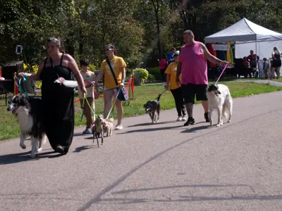 Pooch parade at Waggin' in the Woods event