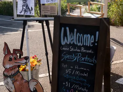 Doggie portraits at Waggin' in the Woods event 2025