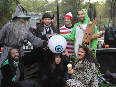 That Homegrown Halloween Show band group photo at Haunted Walk event