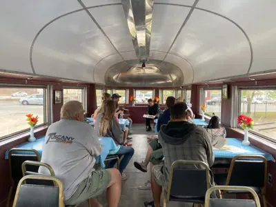 Visitors gathered in the Observation car for the NNYCRRM's monthly Kids Storytime event 